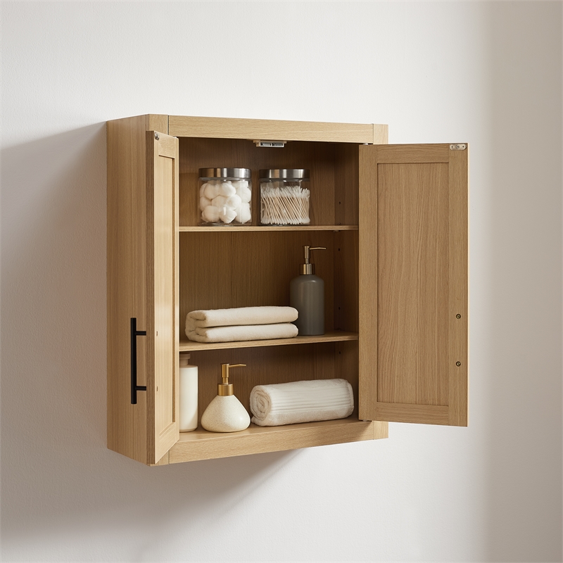 Crosley Savannah Wall Storage Cabinet in Natural