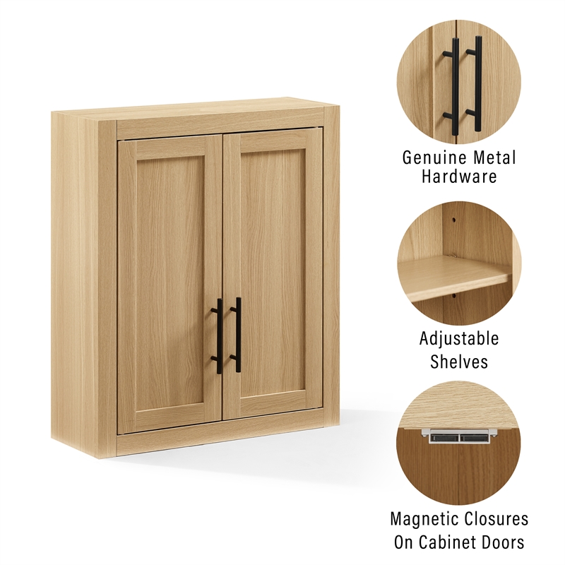 Crosley Savannah Wall Storage Cabinet in Natural