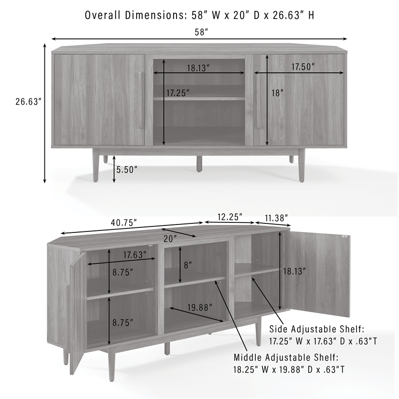 Crosley Liam Corner TV Stand For 65