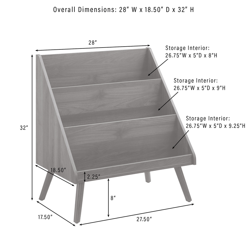 Crosley Liam Medium Vinyl Record Storage Stand in Walnut