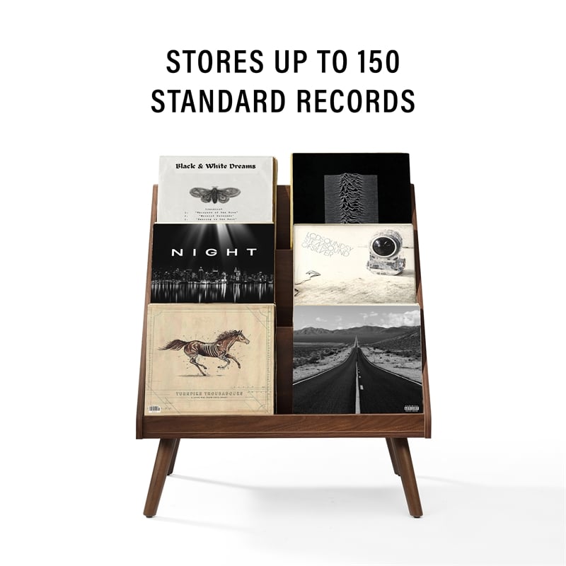 Crosley Liam Medium Vinyl Record Storage Stand in Walnut