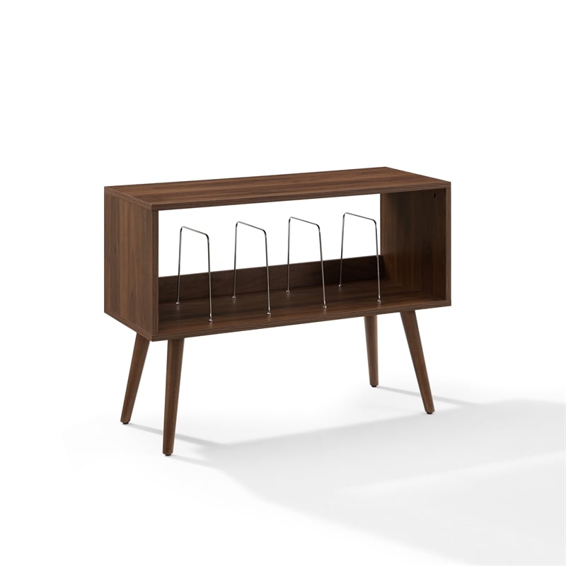Crosley Liam Small Record Player Stand With Vinyl Storage in Walnut