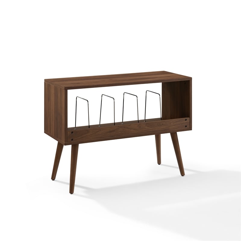 Crosley Liam Small Record Player Stand With Vinyl Storage in Walnut