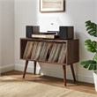 Crosley Liam Small Record Player Stand With Vinyl Storage in Walnut
