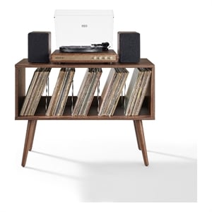 Crosley Liam Small Record Player Stand With Vinyl Storage in Walnut