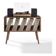 Crosley Liam Small Record Player Stand With Vinyl Storage in Walnut