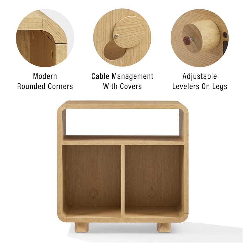 Crosley Zoe Record Player Stand With Vinyl Storage in Ash