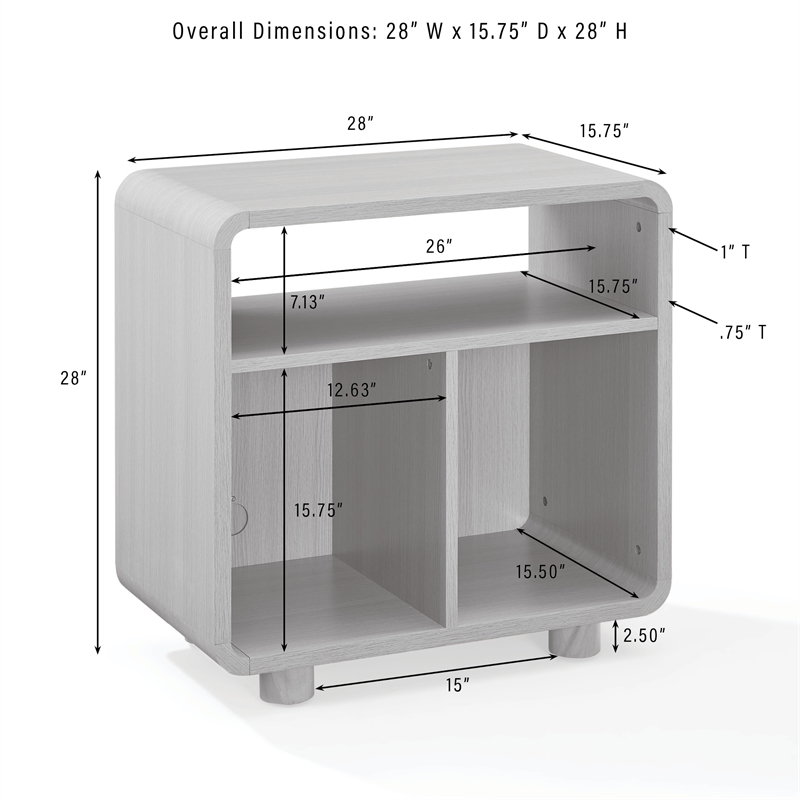 Crosley Zoe Record Player Stand With Vinyl Storage in Ash