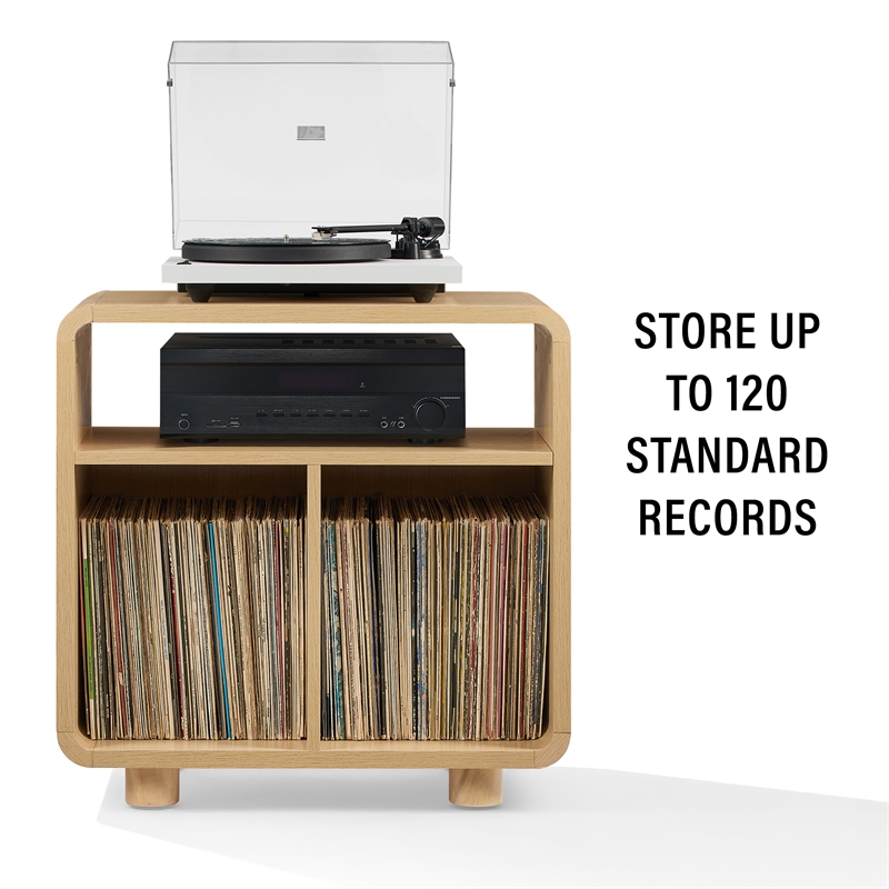 Crosley Zoe Record Player Stand With Vinyl Storage in Ash