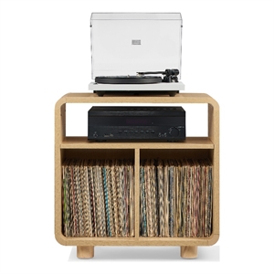 Crosley Zoe Record Player Stand With Vinyl Storage in Ash