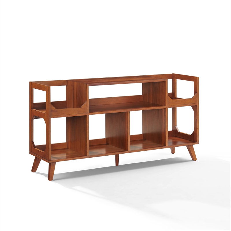 Crosley Asheville XL Record Player Stand With Vinyl Storage in Walnut