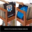 Crosley Asheville XL Record Player Stand With Vinyl Storage in Walnut