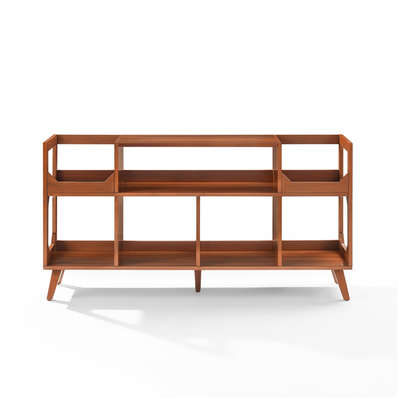 Crosley Asheville XL Record Player Stand With Vinyl Storage in Walnut