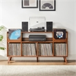 Crosley Asheville XL Record Player Stand With Vinyl Storage in Walnut