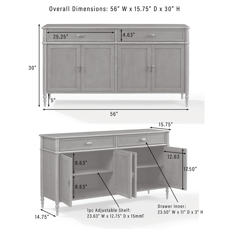 Crosley Amara Sideboard in Brown