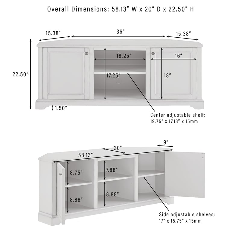 Crosley Holbrook Corner TV Stand For Up to 65