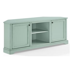 Crosley Holbrook Corner TV Stand For Up to 65&quot TV in Seafoam Blue
