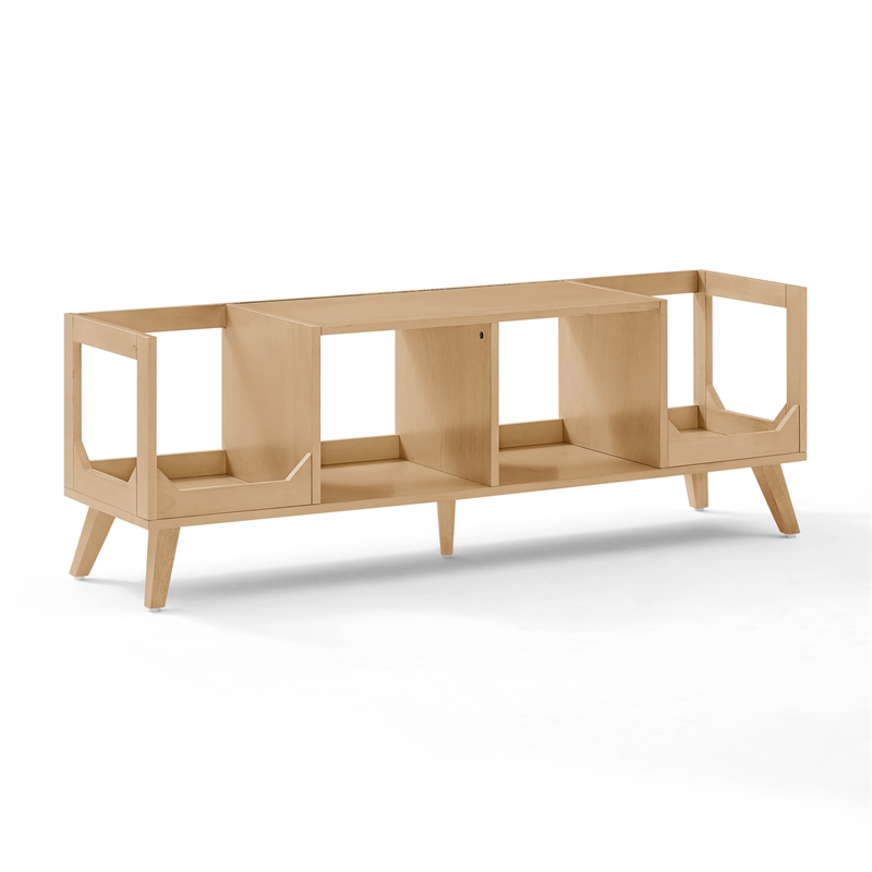 Crosley Asheville Low Record Player Stand With Vinyl Storage in Natural