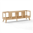 Crosley Asheville Low Record Player Stand With Vinyl Storage in Natural