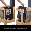 Crosley Asheville Low Record Player Stand With Vinyl Storage in Natural