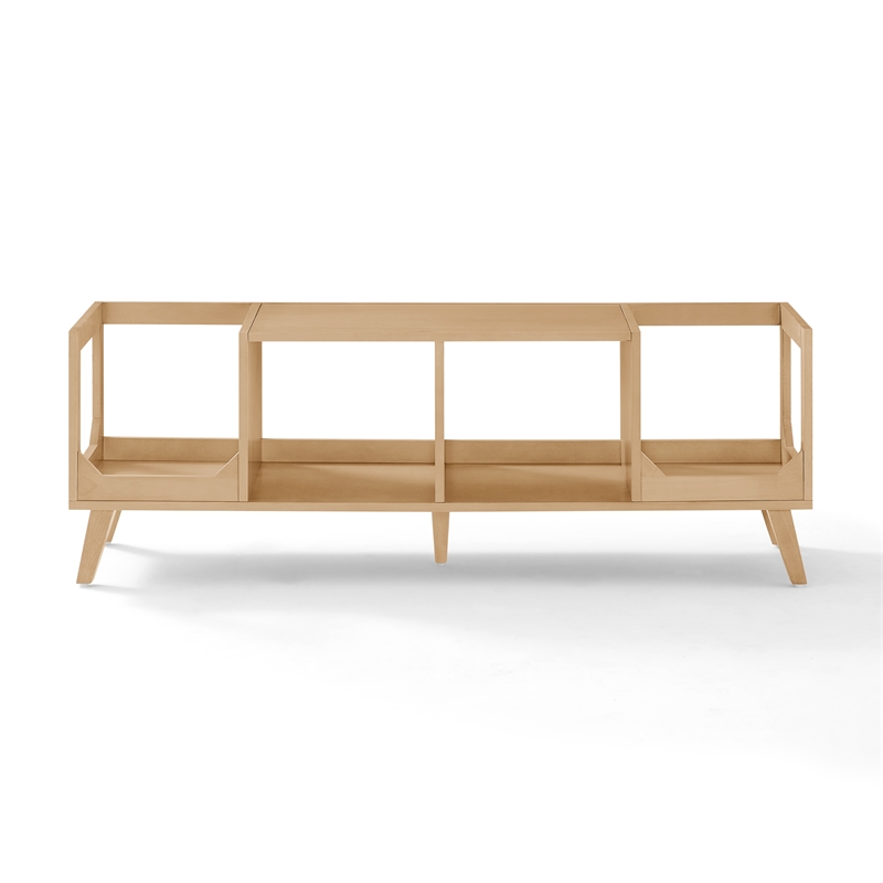Crosley Asheville Low Record Player Stand With Vinyl Storage in Natural