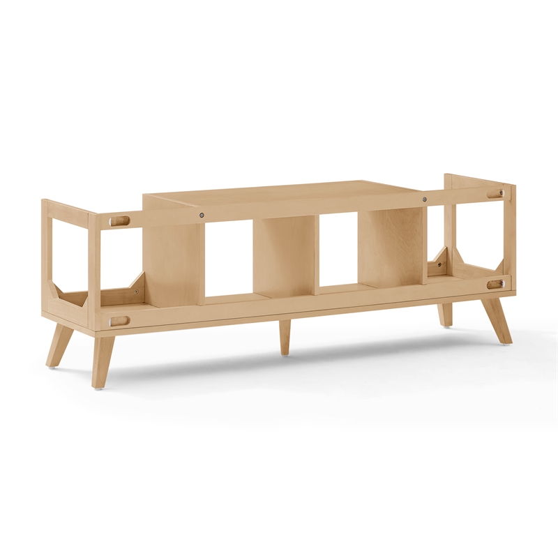 Crosley Asheville Low Record Player Stand With Vinyl Storage in Natural