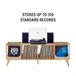 Crosley Asheville Low Record Player Stand With Vinyl Storage in Natural