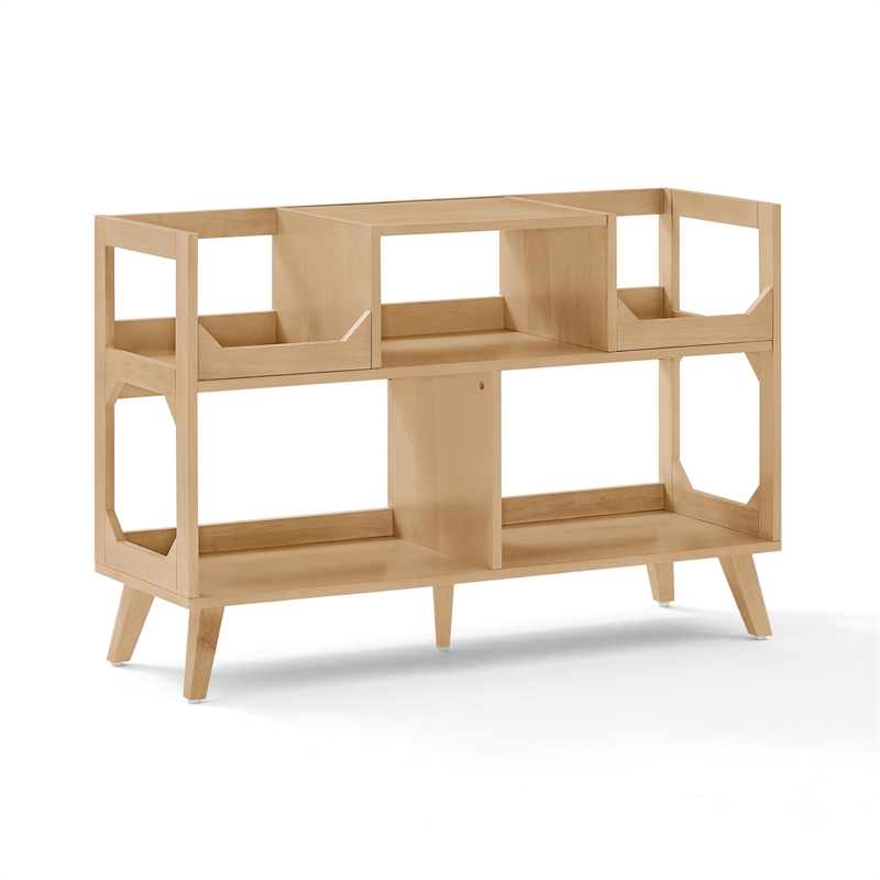 Crosley Asheville Large Record Player Stand With Vinyl Storage in Natural