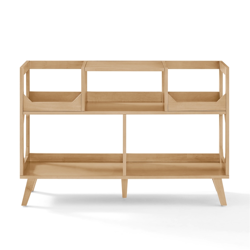 Crosley Asheville Large Record Player Stand With Vinyl Storage in Natural
