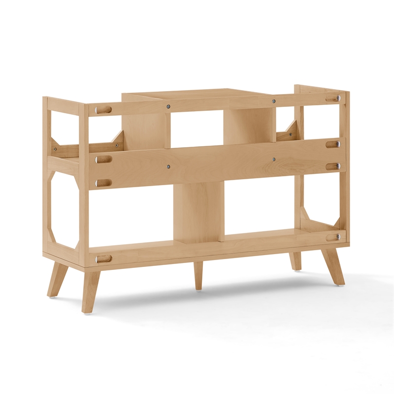 Crosley Asheville Large Record Player Stand With Vinyl Storage in Natural