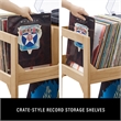 Crosley Asheville Medium Record Player Stand With Vinyl Storage in Natural