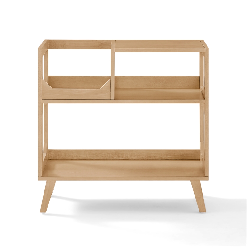 Crosley Asheville Medium Record Player Stand With Vinyl Storage in Natural