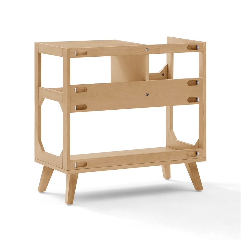 Crosley Asheville Medium Record Player Stand With Vinyl Storage in Natural
