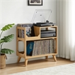 Crosley Asheville Medium Record Player Stand With Vinyl Storage in Natural