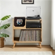 Crosley Asheville Medium Record Player Stand With Vinyl Storage in Natural