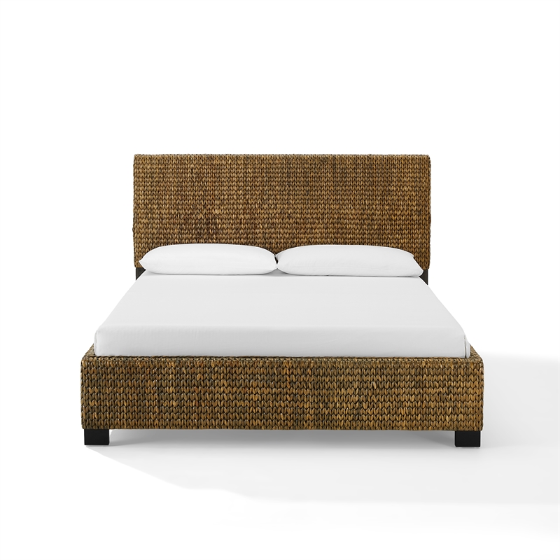 Crosley Edgewater Curved Queen Bed in Seagrass