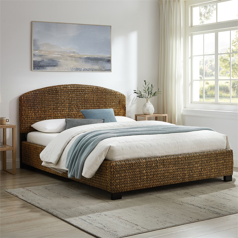 Crosley Edgewater Square King Bed in Seagrass