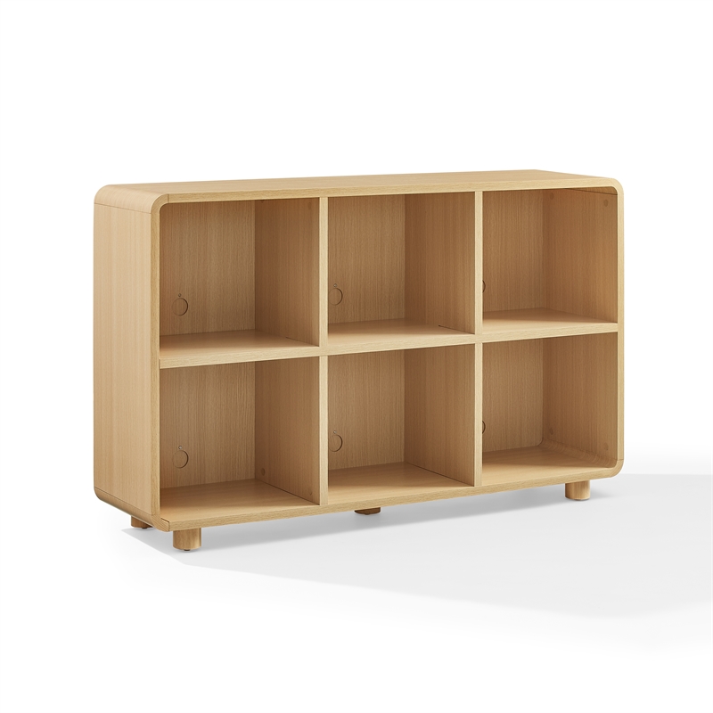Crosley Furniture Zoe 6 Cube Record Player Stand with Vinyl Storage in Ash