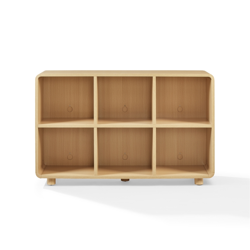 Crosley Furniture Zoe 6 Cube Record Player Stand with Vinyl Storage in Ash