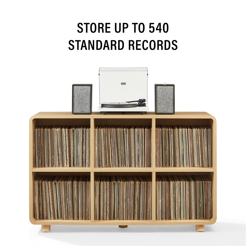 Crosley Furniture Zoe 6 Cube Record Player Stand with Vinyl Storage in Ash