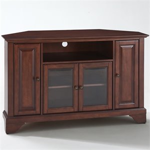 Crosley Furniture LaFayette 48&quot Wood Corner TV Stand in Mahogany