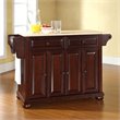 Crosley Furniture Alexandria Natural Wood Top Kitchen Island in Mahogany