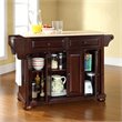 Crosley Furniture Alexandria Natural Wood Top Kitchen Island in Mahogany