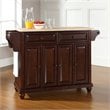 Crosley Furniture Cambridge Natural Wood Top Kitchen Island in Mahogany