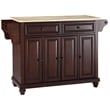 Crosley Furniture Cambridge Natural Wood Top Kitchen Island in Mahogany