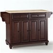 Crosley Furniture Cambridge Natural Wood Top Kitchen Island in Mahogany