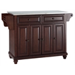 Crosley Furniture Cambridge Wood Kitchen Island in Mahogany/Silver