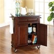 Crosley Furniture Wood Portable Kitchen Cart in Mahogany/Black