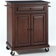 Crosley Furniture Wood Portable Kitchen Cart in Mahogany/Black