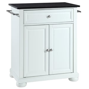 Crosley Furniture Alexandria Solid Wood Portable Kitchen Island in White